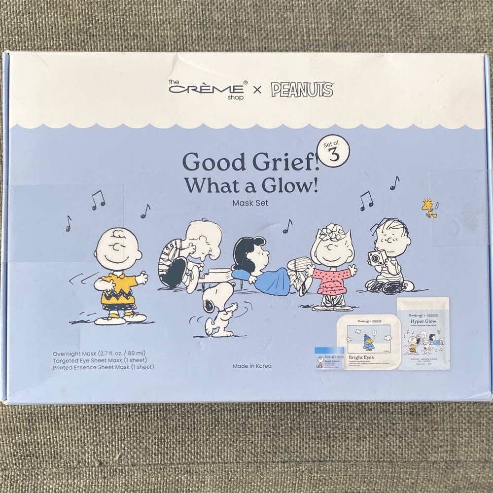 The Crème Shop x Peanuts Mask 3 piece Set